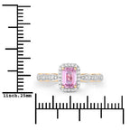 0.80 Carat Genuine Pink Sapphire and White Diamond 14K Yellow Gold Ring