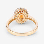 1.87 Carat Genuine Spessartite Garnet and White Diamond 14K Yellow Gold Ring