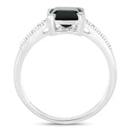 1.91 Carat Genuine Green Tourmaline and White Diamond 14K White Gold Ring