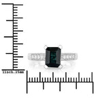 1.91 Carat Genuine Green Tourmaline and White Diamond 14K White Gold Ring