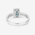 1.19 Carat Genuine Green Tourmaline and White Diamond 14K White Gold Ring