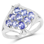 1.53 Carat Genuine Tanzanite .925 Sterling Silver Ring