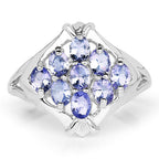 1.53 Carat Genuine Tanzanite .925 Sterling Silver Ring