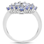 2.72 Carat Genuine Tanzanite .925 Sterling Silver Ring