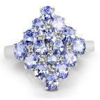 2.72 Carat Genuine Tanzanite .925 Sterling Silver Ring