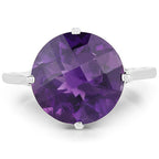 5.60 Carat Genuine Amethyst .925 Sterling Silver Ring