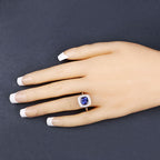 2.26 Carat Genuine Tanzanite and White Diamond 14K White Gold Ring