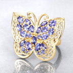 2.50 Carat Genuine Tanzanite .925 Sterling Silver Ring