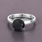3.00 Carat Genuine Black Diamond 14K White Gold Ring
