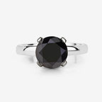 3.00 Carat Genuine Black Diamond 14K White Gold Ring