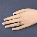 3.00 Carat Genuine Black Diamond 14K Yellow Gold Ring