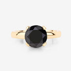 3.00 Carat Genuine Black Diamond 14K Yellow Gold Ring