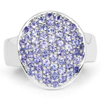 2.00 Carat Genuine Tanzanite .925 Sterling Silver Ring