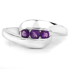 0.54 Carat Genuine Amethyst .925 Sterling Silver Ring