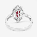1.52 Carat Genuine Ruby and White Diamond 10K White Gold Ring