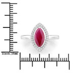 1.52 Carat Genuine Ruby and White Diamond 10K White Gold Ring