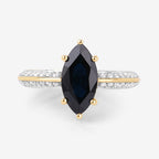 2.39 Carat Genuine Blue Sapphire and White Diamond 10K Yellow Gold Ring