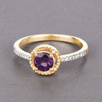 0.92 Carat Genuine Ruby and White Diamond 14K Yellow Gold Ring