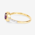 0.92 Carat Genuine Ruby and White Diamond 14K Yellow Gold Ring