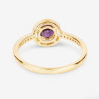 0.92 Carat Genuine Ruby and White Diamond 14K Yellow Gold Ring
