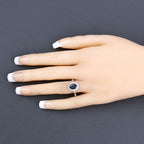 1.84 Carat Genuine Blue Sapphire and White Diamond 14K White Gold Ring
