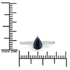 0.86 Carat Genuine Blue Sapphire and White Diamond 14K White Gold Ring