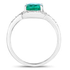 1.92 Carat Genuine Zambian Emerald and White Diamond 14K White Gold Ring