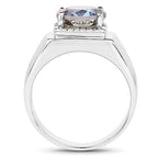 4.75 Carat Genuine Mystic Topaz .925 Sterling Silver Ring
