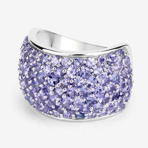 4.22 Carat Genuine Tanzanite .925 Sterling Silver Ring