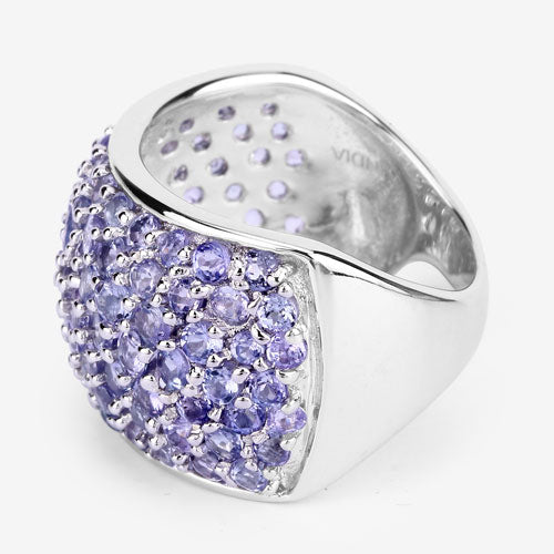 4.22 Carat Genuine Tanzanite .925 Sterling Silver Ring