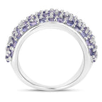 4.22 Carat Genuine Tanzanite .925 Sterling Silver Ring