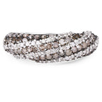 1.25 Carat Genuine Champagne Diamond & White Diamond .925 Sterling Silver Ring