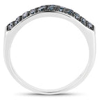 0.40 Carat Genuine Blue Diamond .925 Sterling Silver Ring