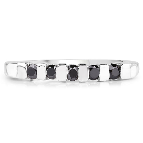 0.50 Carat Genuine Black Diamond .925 Sterling Silver Ring
