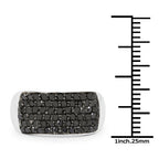 1.21 Carat Genuine Black Diamond .925 Sterling Silver Ring
