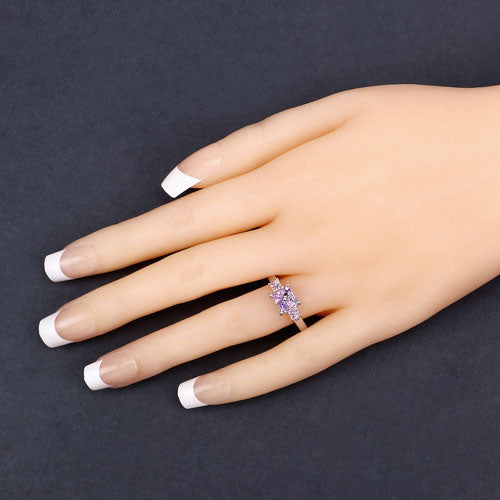0.96 Carat Genuine Pink Sapphire .925 Sterling Silver Ring