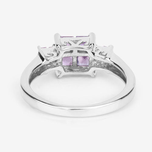 0.96 Carat Genuine Pink Sapphire .925 Sterling Silver Ring