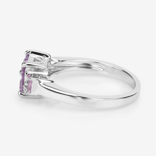 0.96 Carat Genuine Pink Sapphire .925 Sterling Silver Ring