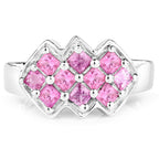 1.20 Carat Genuine Pink Sapphire .925 Sterling Silver Ring