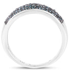 0.42 Carat Genuine Blue Diamond .925 Sterling Silver Ring
