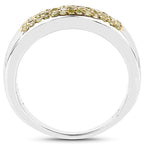 0.22 Carat Genuine Yellow Diamond .925 Sterling Silver Ring