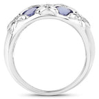2.31 Carat Genuine Tanzanite .925 Sterling Silver Ring