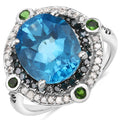 5.84 Carat Genuine Multi-Stone .925 Sterling Silver Ring