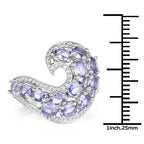 2.21 Carat Genuine Tanzanite .925 Sterling Silver Ring