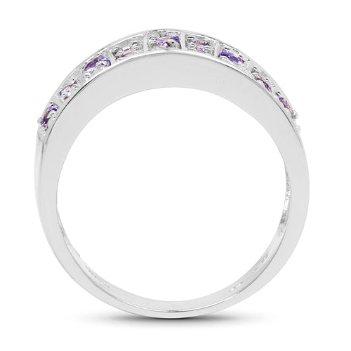 1.23 Carat Genuine Tanzanite .925 Sterling Silver Ring