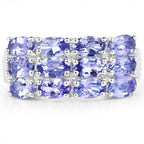 3.00 Carat Genuine Tanzanite .925 Sterling Silver Ring