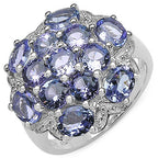 3.59 Carat Genuine Tanzanite .925 Sterling Silver Ring