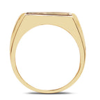 14K Yellow Gold Plated 0.25 Carat Genuine Blue Diamond .925 Sterling Silver Ring