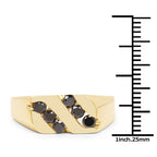 14K Yellow Gold Plated 0.60 Carat Genuine Black Diamond .925 Sterling Silver Ring