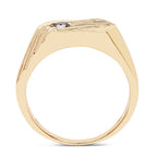 14K Yellow Gold Plated 0.12 Carat Genuine Black Diamond .925 Sterling Silver Ring